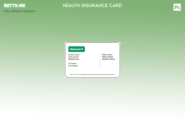 Шаблон за картичка за здравствено осигурување во Бразил во модерен стил